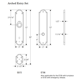 Rocky Mountain Arched Entry Set – 3″ x 20″ - 3" x 13" Interior Escutcheon