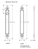 Rocky Mountain Bordeaux Entry Set – 3″ x 28 13/16″ - 3" x 28 13/16" Interior Escutcheon