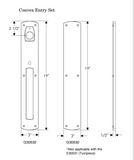 Rocky Mountain Convex Entry Set – 3″ x 19″ 3" x 19" - 2 1/2" x 10" Interior Escutcheon