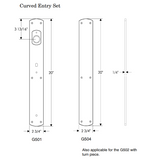 Rocky Mountain Curved Entry Set – 2 3/4″ x 20″ - 2 1/2" X 13" Interior Metro Eschutcheon