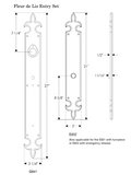 Rocky Mountain Fleur de Lis Entry Set – 3 1/4″ x 27″ - 2" x 15" Interior Fleur de Lis Escutcheon