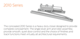 LCN 2010 Concealed Heavy Duty Single Lever Track Closer - powder coat Finishes