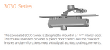 LCN 3030 Concealed In Interior Door, Double Lever Arm Closer - Plated Finish