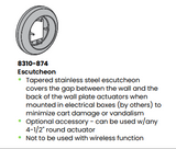 LCN 8310-874 4-1/2" Round Stainless Steel Tapered Escutcheon