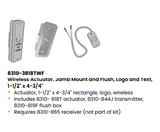 LCN 8310-3818TWF 1-1/2" x 4-3/4" Stainless Steel Rectangle Flush Mount Wireless Actuator with Blue Handicap Symbol and Push To Open Text
