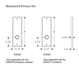 Rocky Mountain Hammered Privacy Set – 2 1/2″ x 8″