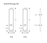 Rocky Mountain Arched Privacy Set – 2 1/2″ x 13″