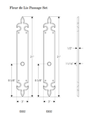 Rocky Mountain Fleur de Lis Privacy Set – 3″ x 21″