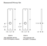 Rocky Mountain Hammered Privacy Set – 2 1/2″ x 10″