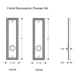 Rocky Mountain Corbel Rectangular Passage Set – 2 1/2″ x 9″