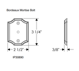 Rocky Mountain Bordeaux Mortise Bolt 2 1/2" x 3 1/4"