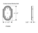 Rocky Mountain Corbel Arched Mortise Bolt 2 1/2" x 4 1/2"