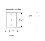 Rocky Mountain Metro Mortise Bolt – 2 1/2″ x 3 1/4″