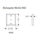 Rocky Mountain Rectangular Mortise Bolt 2 1/2" x 3"