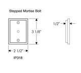 Rocky Mountain Stepped Mortise Bolt 2 1/2" x 3 1/8"