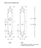 Rocky Mountain Fleur de Lis Entry Set – 3″ x 21″ 3" x 21"