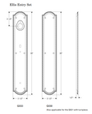 Rocky Mountain Ellis Entry Set – 3 1/2″ x 20″ - 3" x 11" Interior Ellis Escutcheon
