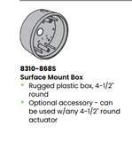 LCN LCN 8310-868S 4-1/2" Round Rugged Plastic Surface Mount Box LCN-8310-868S LCN 8310-868S 4-1/2" Round Rugged Plastic Surface Mount Box