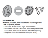 LCN 8310-3856TWF 4-1/2" Round, Wireless Actuator, Wall Mount and Flush, Logo and Text