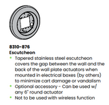 LCN 8310-876 6" Round Stainless Steel Tapered Escutcheon