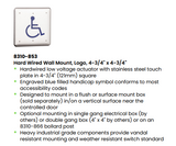 LCN 8310-853 4-3/4" x 4-3/4" Stainless Steel Square Hardwired Wall Mount Actuator with Blue Handicap Symbol
