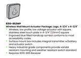 LCN 8310-853WP 4-3/4" x 4-3/4" Square, Wireless Surface and Flush Mount Actuator with Handicap Symbol