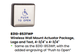 LCN 8310-853TWP 4-3/4" x 4-3/4" Square, Wireless Surface and Flush Mount Actuator with Handicap Symbol and Text