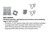 LCN 8310-3855WS 4-3/4" x 4-3/4" Square, Wireless Wall and Surface Mount Actuator, Dual Vestibule with Handicap Symbol and Text