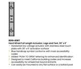 LCN-8310-836T 36" x 6" Tall and Slim Hardwired Actuator with Wheelchair Icon and Text