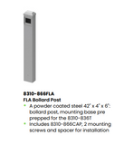 LCN 8310-866FLA Powder Coated Steel FLA Bollard Post with Cap 43" x 4" x 6 "