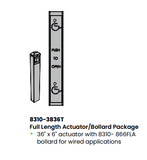 LCN 8310-3836T Hard Wired Full Length Actuator/Bollard Package with Handicap Symbol and Text