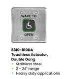 LCN 8310-810DA Square Touchless Actuator with Wheelchair Icon and Text, Satin Stainless Steel