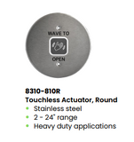 LCN 8310-810R Round Touchless Actuator with Hand Wave Icon and Text