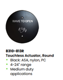 LCN 8310-813R Black Round Touchless Actuator with Hand Wave Icon and Text