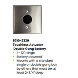 LCN 8310-2320 Touchless Actuator, Stainless Steel, Hand Wave Icon and Text, Battery Powered, Double Gang, Square