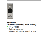 LCN 8310-2330 Touchless actuator, narrow, wave icon and text, battery powered, stainless steel