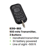 LCN 8310-883 Handheld Touchless Actuator Transmitter - 900 MHz 3-Volt Battery Powered 3-Button Transmitter (~500 Foot Range)