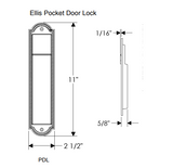 Rocky Mountain Pocket Door Lock – 2 1/2″ x 11″
