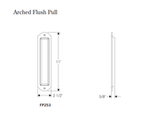 Rocky Mountain Arched Flush Pull  - 2 1/2" x 11"