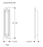 Rocky Mountain Arched Flush Pull  - 2 1/2" x 12 1/4"