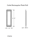 Rocky Mountain Corbel Rectangular Flush Pull – 2 1/2″ x 8 1/2″