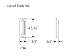 Rocky Mountain Curved Flush Pull - 1 3/8" x 4 5/16"