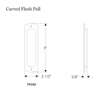 Rocky Mountain Curved Flush Pull - 2 1/2" x 9"