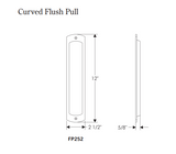 Rocky Mountain Curved Flush Pull  - 2 1/2" x 12"