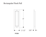 Rocky Mountain Rectangular Flush Pull - 2 1/2" x 8"