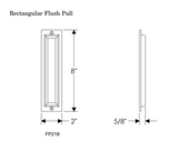Rocky Mountain Rectangular Flush Pull  - 2” x 8"
