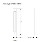Rocky Mountain Rectangular Flush Pull - 1 3/4" x 12"