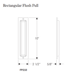 Rocky Mountain Rectangular Flush Pull 2 1/2" x 10"