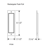 Rocky Mountain Rectangular Flush Pull - 2 1/2" x 8 1/2"