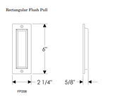 Rocky Mountain Rectangular Flush Pull - 2 1/4" x 6"